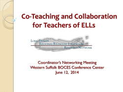 June 2014 : PPT - Co-Teaching and Collaboration for Teachers of ELLs - LI RBERN