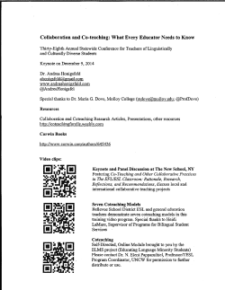December 2014 - Collaboration and Co-Teaching: What Every Educator Needs to Know