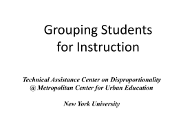 Grouping Students for Instruction