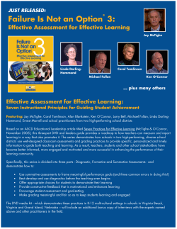 Effective Assessment for Effective Learning: Seven Instructional Principles for Guiding Student Achievement DVD