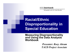Racial/Ethnic Disproportionality in Special Education