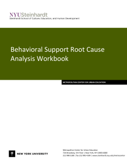Behavioral Support Root Cause Analysis Workbook