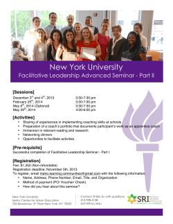 Metro Learning Communities Offers Facilitative Leadership Training. Partnership Schools are asked to contact Rosa Pietanza at rp1018@nyu.edu for updates