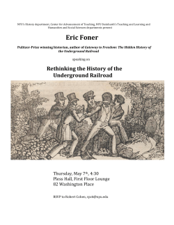 Eric Foner Workshop - May 7, 2015