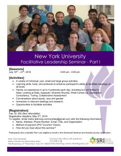 Facilitative Leadership Seminar Part I 2015-2016