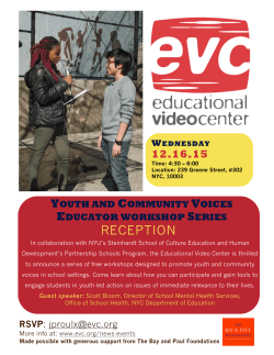 Educational Video Center and NYU Partnership Schools Workshop Series