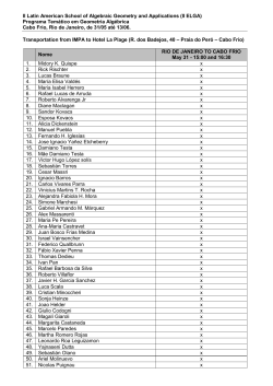 Sunday &ndash; May 31 - Bus list