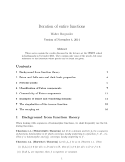 Lecture Note of Bergweiler