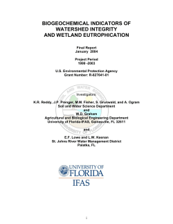 Biogeochemical Indicators of Watershed Integrity and Wetland Eutrophication