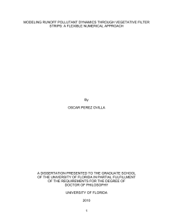Dissertation: Modeling runoff pollutant dynamics through vegetative filter strips: a flexible numerical approach