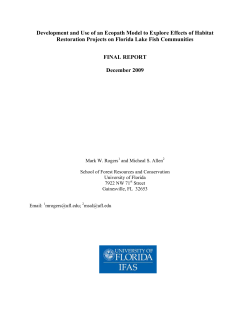 Development and Use of an Ecopath Model to Explore Effects of Habitat Restoration Projects on Florida Lake Fish Communities