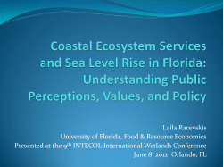 Presentation: Coastal Ecosystem Services and Sea Level Rise in Florida: Understanding Public Perceptions, Values, and Policy