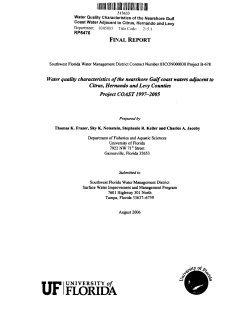 Final Report 1997-2005: Water quality characteristics of the nearshore Gulf coast waters adjacent to Citrus, Hernando and Levy counties