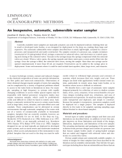 An inexpensive, automatic, submersible water sampler. Limnology and Oceanog: Methods 2: 398-405.