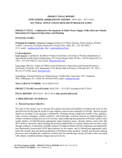 NOAA SARP Project (NA11-OAR4310110) Final Report