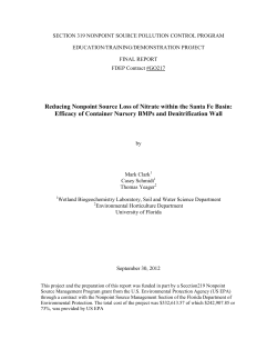 Final Report: Reducing Nonpoint Source Loss of Nitrate within the Santa Fe Basin: Efficacy of Container Nursery BMPs and Denitrification Wall