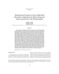 Monitoring well responses to karst conduit head fluctuations: Implications for fluid exchange and matrix transmissivity in the Floridan aquifer, Geological Society of America Special Paper 404