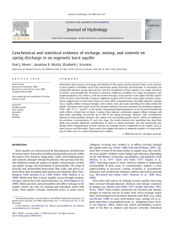 Geochemical and statistical evidence of recharge, mixing, and controls on spring discharge in an eogenetic karst aquifer, Journal of Hydrology 376 , 443-455
