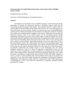 Characterization of Conduit-Matrix Interactions at the Santa Fe River, Sink/Rise System, Florida, NGWA Paper