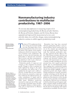 Nonmanufacturing Industry Contributions to Multifactor Productivity, 1987&ndash;?2006. June 2010.