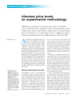 Interarea price levels: an experimental methodology