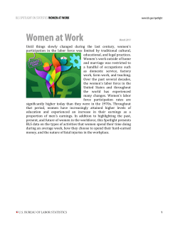 PDF Version of Spotlight on Statistics: Women at Work