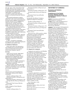 Establishment of the Federal Economic Statistics Advisory Committee and Intention To Recruit New Members