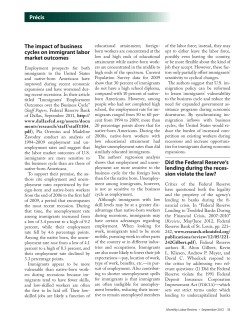 The impact of business cycles on immigrant labor market outcomes,Did the Federal Reserve s lending during the recession violate the law?