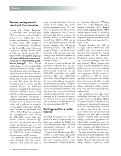 Postsecondary enrollment and the recession