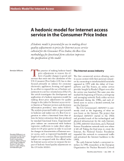 A hedonic model for Internet access service in the Consumer Price Index