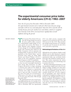 The experimental consumer price index for elderly Americans (CPI-E): 1982&ndash;2007