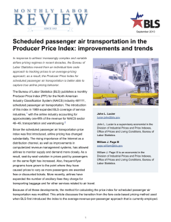 Scheduled passenger air transportation in the Producer Price Index: improvements and trends