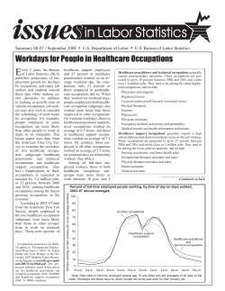 Workdays For People In Healthcare Occupations (PDF)