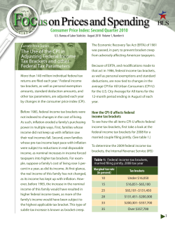 The Use Of The CPI In Adjusting Federal Income Tax Brackets And Other Federal Tax Parameters (PDF)