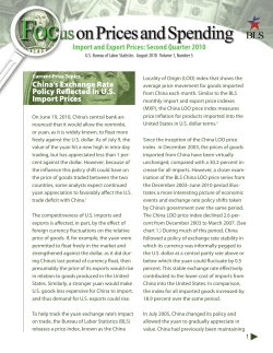 China S Exchange Rate Policy Reflected In U.S. Import Prices; Quarterly Price Highlights (PDF)