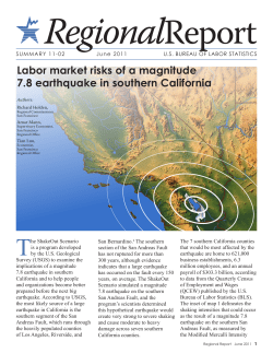 Labor Market Risks Of A Magnitude 7.8 Earthquake In Southern California (PDF)