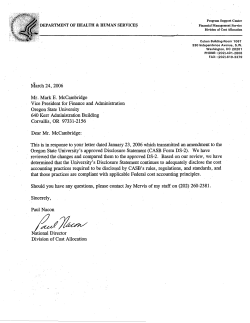 CAS Disclosure Statement