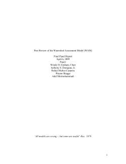 Peer Review of the Watershed Assessment Model (WAM)