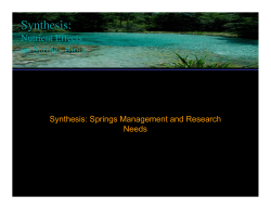 Synthesis of Nutrient Effects on Spring Biota