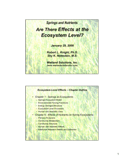 Effects of Nutrients on Spring Ecosystems