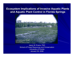 Ecosystem implications of Invasive Aquatic Plants and Aquatic Plant Control in Florida Springs