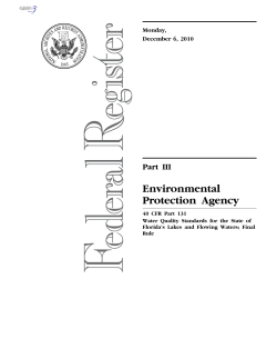 EPA Nutrient Criteria - Lakes and Flowing Waters, Dec 2010