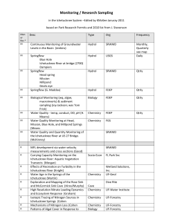 Table Summary of recent Monitoring and Research by K. McKee