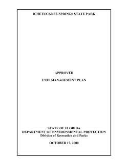 Ichetucknee Park Plan 2000