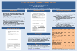 Putting the &lsquo;Student&rsquo; in Student Learning Outcomes