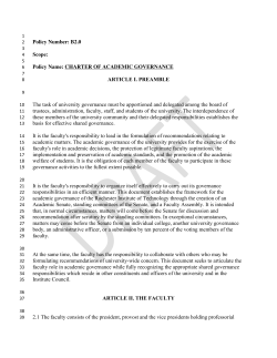 Policy B2 Charter of Academic Governance