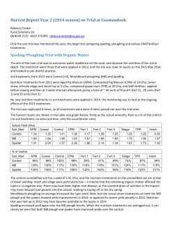 Harvest Report Year 2 (2014 season) on Trial at Coomandook