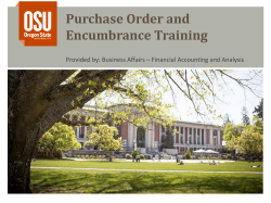 PO and Encumbrance Training PowerPoint