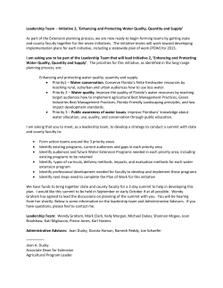Extension Water Initiative Leadership Team  Charge