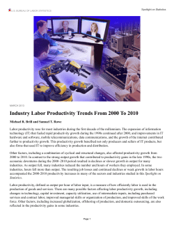 Industry Labor Productivity Trends from 2000 to 2010. PDF